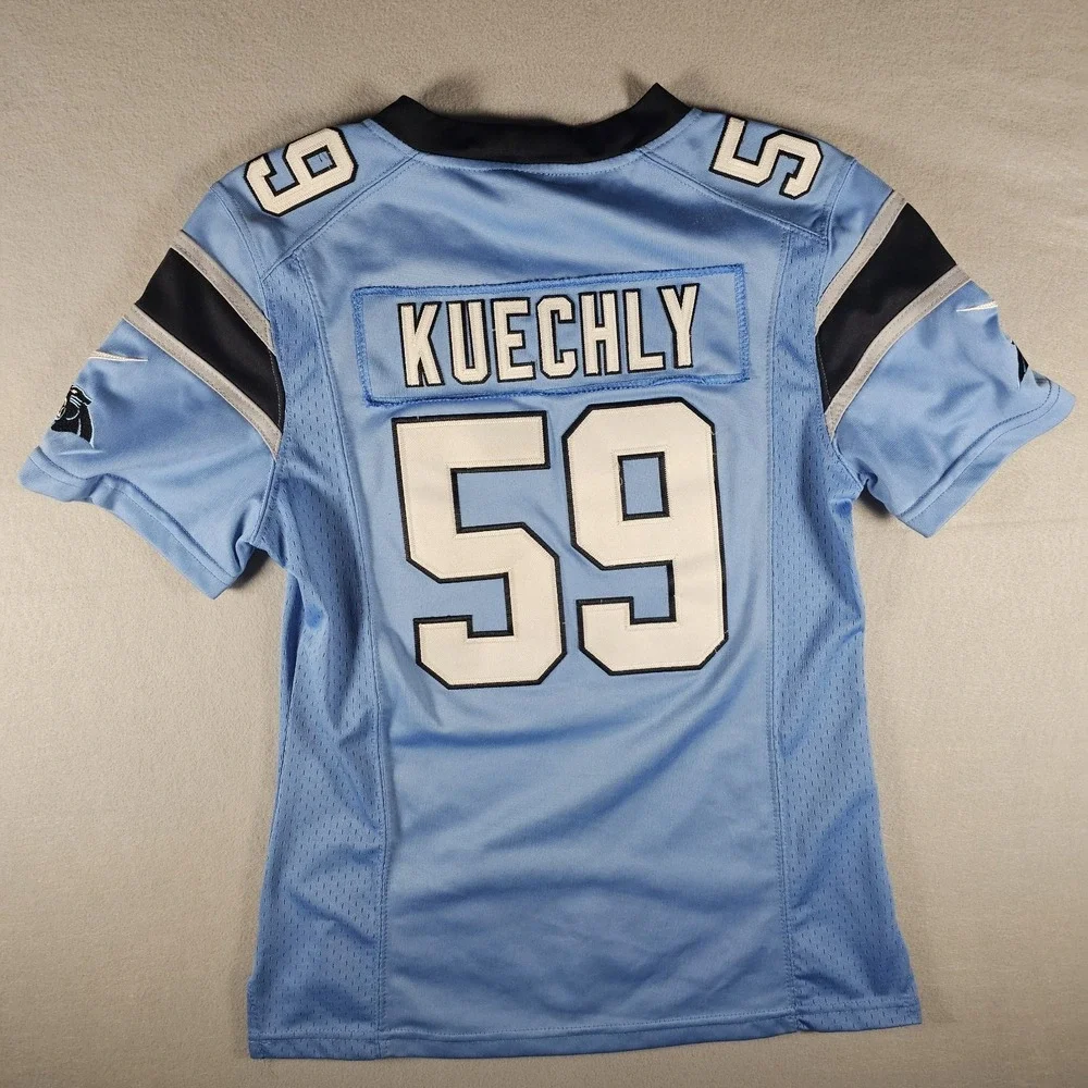 Nike Carolina Panthers Luke Kuechly #59 Jersey Women's Medium Blue NFL On Field